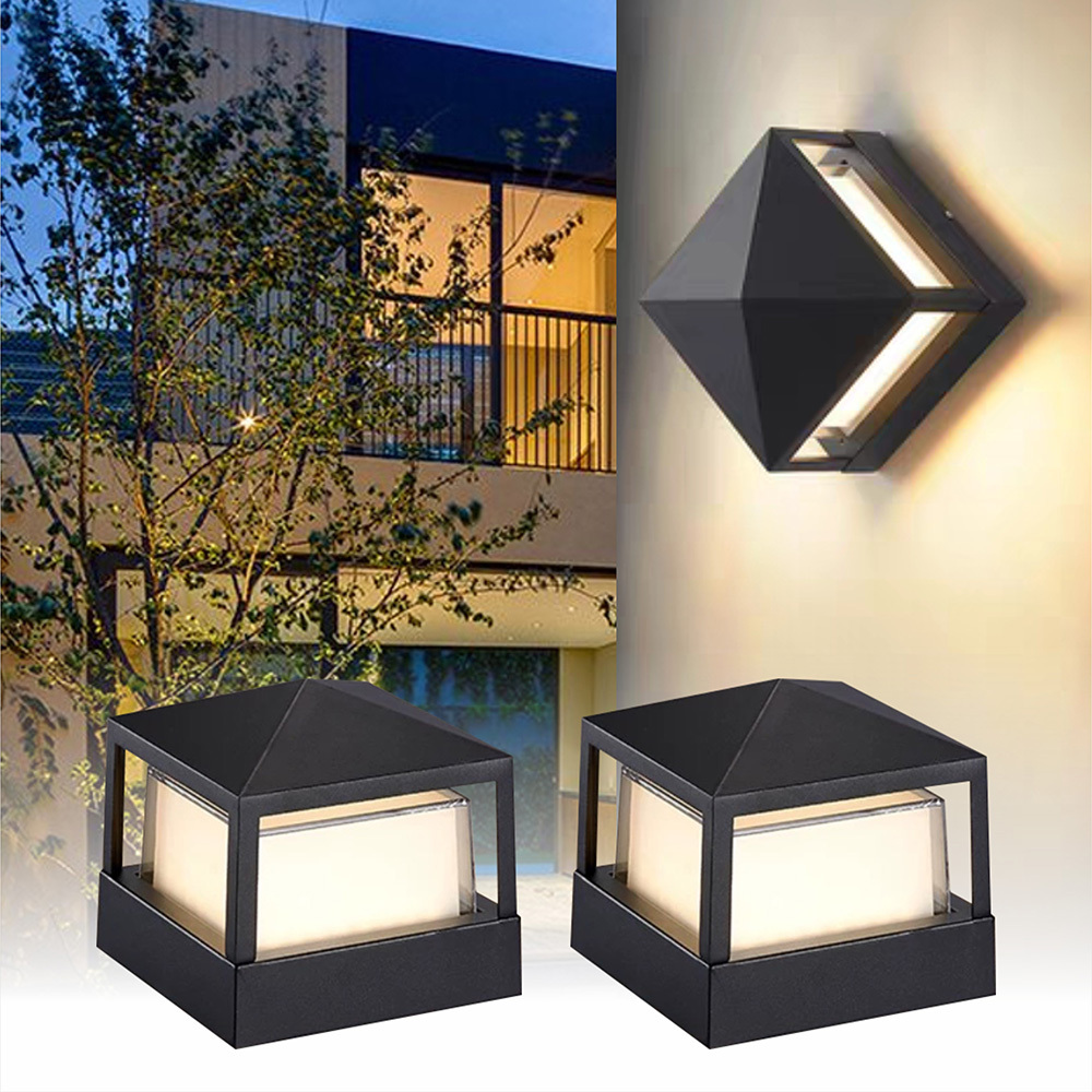 XZM Modern LED Wall Lamp, Black Aluminum, 12W, Waterproof IP66, Square and Round Design, High-Transparency Lampshade, Outdoor Indoor Lighting for Porch, Balcony, Garden XZM Modern LED Wall Lamp, Black Aluminum, 12W, Waterproof IP66 LED Wall Lamp, Waterproof Lighting, Indoor Outdoor Light, Black Aluminum, High-Transparency Lampshade