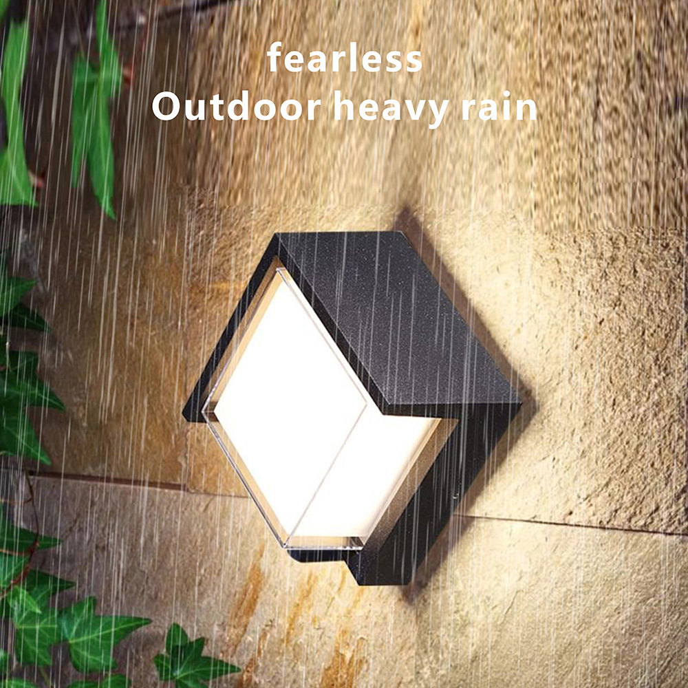 XZM LED wall light, 12W 3000K/6000K, modern outdoor porch light, 1000 lumens, double-layer aluminum square exterior wall mount, IP65 waterproof, suitable for house, balcony, porch and garden decoration XZM LED Wall Light 12W 3000K/6000K Modern Outdoor Porch Light LED wall light, outdoor porch light, waterproof wall light, aluminum exterior light,outdoor wall light