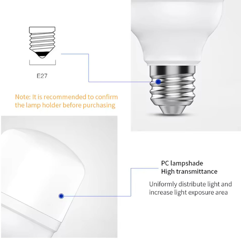 XZM 5W 9W 20W 30W E27/E26 Edison Screw Type Daylight 3000K/ 6500K LED Power Saving Plastic-coated Aluminum T-Shape Lamp Bulb Light 3000LM AC220V LED Bulb XZM E27/E26 LED Bulb 5W 9W 20W 30W Daylight 3000K/6500K 3000LM LED Bulb, E27, Power Saving, Daylight, T-Shape Lamp