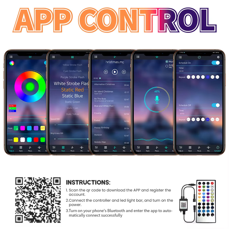 Smart RGB Permanent Outdoor LED Lights, Color Changing LED Eaves Lights, IP67 Waterproof, APP & Remote Dual Control, Music Sync, 16M Colors Timing DIY Modes, for House Exterior Roof Patio Garden Christmas Halloween Home Outdoor Decor,  Smart RGB Outdoor LED Lights - Color Changing IP67 Waterproof Smart RGB lights, outdoor LED lights, color changing lights, IP67 waterproof, music sync lights,String lights