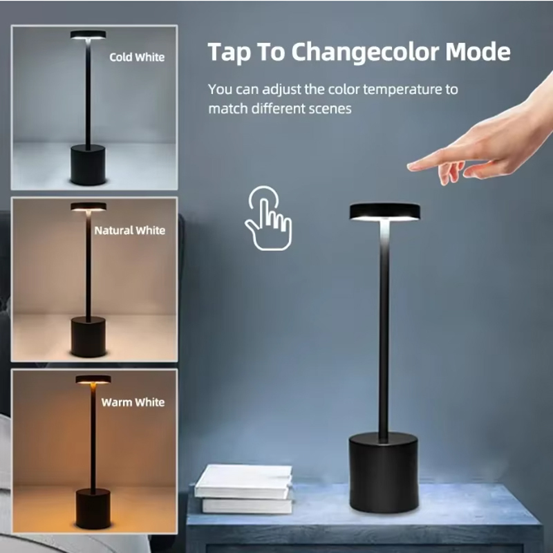 Tap Touch Control 3 Color Dimmable Cordless Rechargeable Modern Minimalist LED Table Lamp, Eye-Caring Flicker-Free Matte Black Finish Long Battery Life, for Bedroom Home Office Dorm Cafe Decor, Rechargeable Battery Operated Dimmable Rechargeable LED Table Lamp - Minimalist Black Design dimmable table lamp, rechargeable lamp, modern LED lamp, bedroom decor, flicker-free light,Black Table Lamp,Cordless Table Lamp,Touch Control Table Lamp,Rechargeable LED Table Lamp,Minimalist Table Lamp,Dimmable LED Table Lamp,Battery Operated Table Lamp,Portable LED Table Lamp,Modern Table Lamp,Bedside LED Lamp