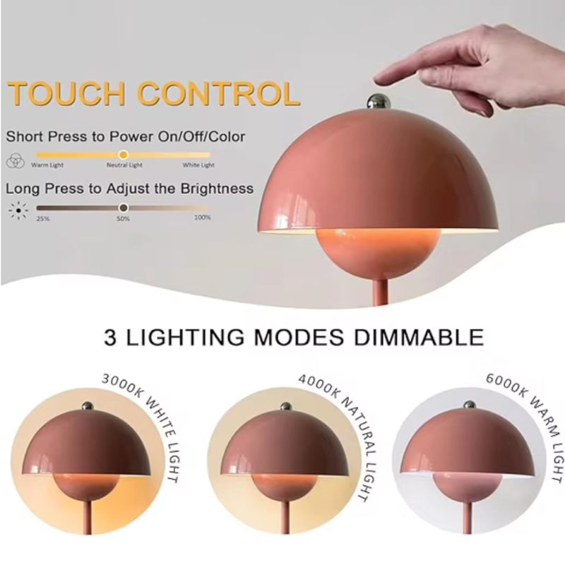 Eye-Caring Flicker-Free Stepless Dimmable 3 Color Temperature Rechargeable Flowerpot Bedside Lamp, Soft Glow No Blue Light Touch Control Long Runtime, for Bedroom Nightstand Nursery Dorm Reading Nook, USB Rechargeable Aesthetic Danish Flowerpot LED Lamp | Cordless Touch Dimmable Home Decor Accent Table Lamp Touch control, Dimmable light, Eye-caring,Mushroom Table Lamp,Flowerpot Lamp,Danish Flowerpot Lamp,Cordless Flowerpot Lamp,Rechargeable Flowerpot Lamp,Touch Control Flowerpot Lamp,Modern Flowerpot Table Lamp,Dimmable Flowerpot Desk Lamp,Battery Operated Flowerpot Lamp,Bud Lamp,Danish Design Table Lamp,Table lamp,night light,bedside lamp