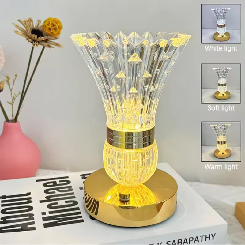 Luxury Sparkling Crystal Cordless Rechargeable 3 Color Dimmable Badminton Shape LED Table Lamp, Diamond Cut Lampshade Polished Gold Base Flicker-Free Glow, for Bedroom Living Room Home Decor Wedding Party, USB Rechargeable 3 Color Mode Glam Diamond Cut Crystal LED Lamp | Rechargeable Cordless for Living Room Bedroom Vanity Luxury Decor bedside lamp,Bedside Table Lamp,Table Lamp,night light,Tulip Table Lamp,LED Tulip Night Light,Crystal Table Lamp,Badminton Shape Lamp,Luxury LED Table Lamp,Rechargeable Crystal Lamp,3 Color Dimmable Lamp,Glam Decorative Lamp,Crystal Night Light,Gold Base Table Lamp,Sparkling Crystal Lamp,Romantic Table Lamp