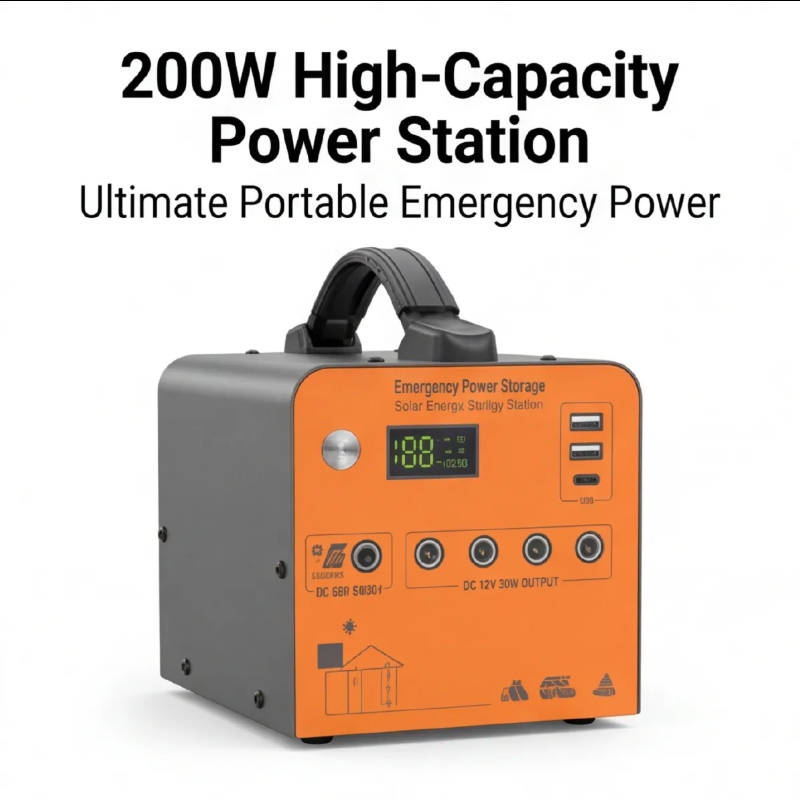 200W Camping Portable Power Station, Lightweight Handle Compact Multi-Port Solar Emergency Supply for Hiking RV Off-Grid Travel Use 200W Camping Power Station - Lightweight, Multi-Port Solar Supply camping power station, portable power supply, solar power bank, emergency supply, off-grid travel,portable solar power station,emergency power supply,solar power station,backup power station,portable power station,solar power supply,home backup power,outdoor power station,handheld solar power station,12V DC power station,multi-port solar power supply,LCD display power station,portable handle power station,solar emergency power storage,USB C power station,compact solar power supply