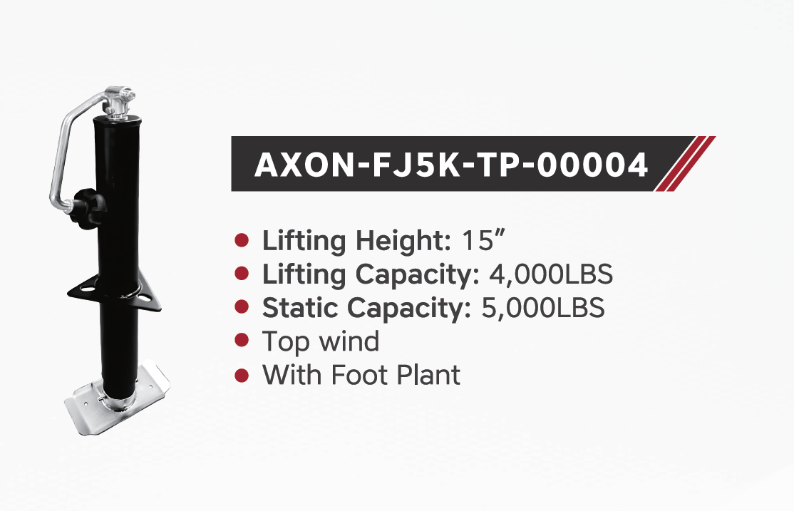 “AXON-FJ5K-TP-00004", 5000LBS A FRAME TOPE WIND MANUAL JACK, MOQ is 200pcs/Plate【 $14 】 New 5000 lbs A Frame Topwind Trailer Tongue Jack