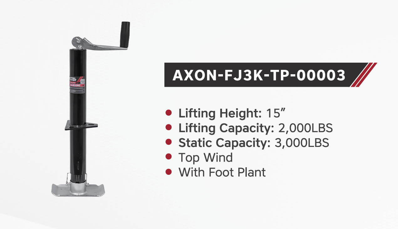 “AXON-FJ3K-TP-00003", 3000LBS A FRAME TOPE WIND MANUAL JACK, MOQ is 200pcs/Plate【 $10 】 New 2000 lbs A Frame Topwind Trailer Tongue Jack