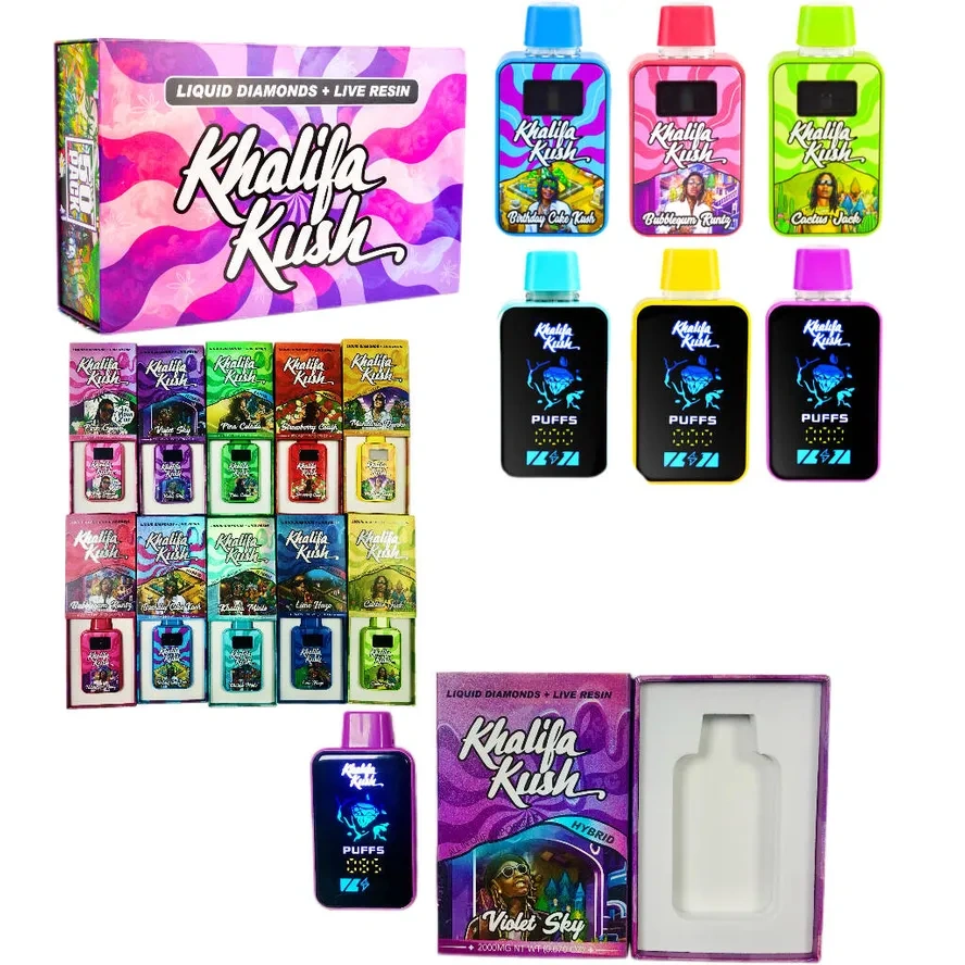 Khalifa Kush 2G Disposable LED Screen Empty Vape Pens USA Stock Factory  Price