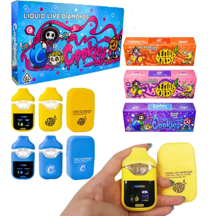Cookies Lemonade Dual Chamber 2G Disposable Bulk Empty LED Screen Vape Pens USA Stock Factory Price Cookies Lemonade Dual Chamber 2G Disposable Bulk Empty LED Screen Vape Pens USA Stock Factory Price
