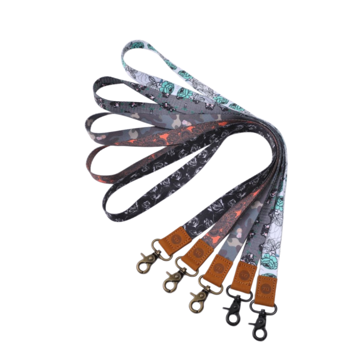 Custom Jacquard Hook Personalized Sublimation Polyester/Nylon Lanyard Key Chain Digital Phone Neck Strap ID Card Holder  