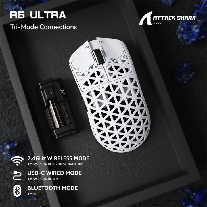 Innovative ATTACK SHARK R5 Ultra Carbon Fiber Wireless 8K