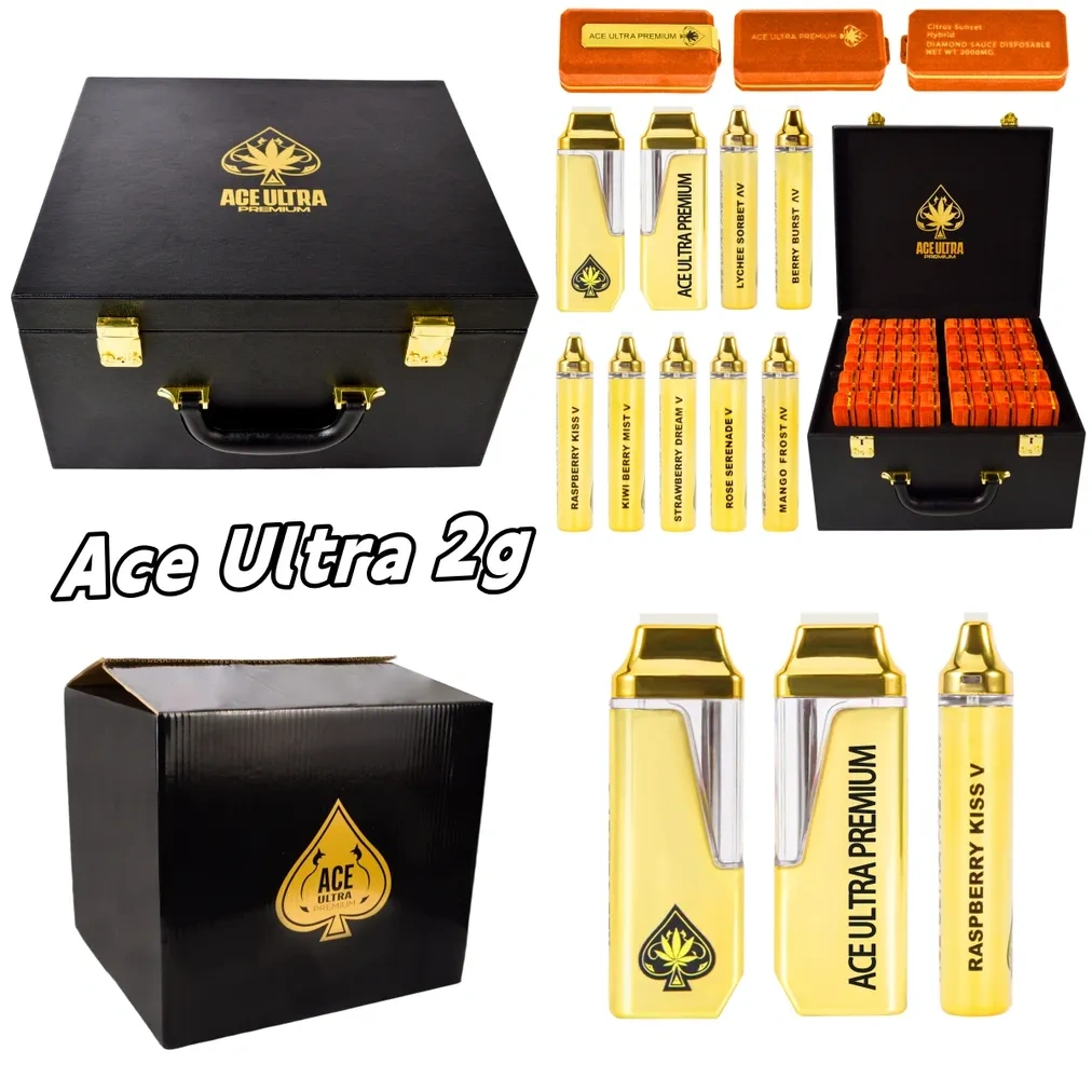 Ace Ultra Premium 2g Disposable Vape Black Badge USA Empty Carts