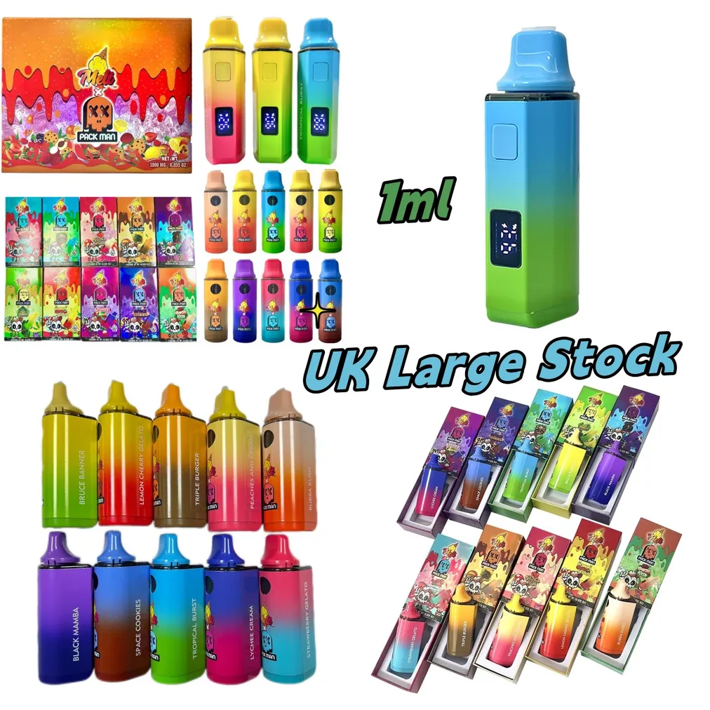 Melt Packman 1ml Disposable Empty Vape Led Display NO LEAK UK EU STOCK