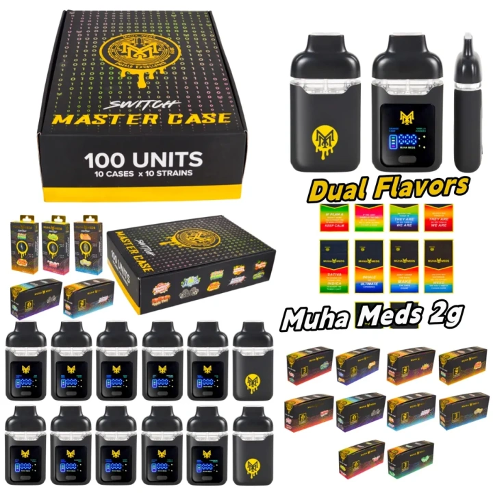 muha vape flavors New Meds 2g Disposable Dual Pen USA STOCK Preheating Flavor:Iced Blood Orange Peach fifty bar disposable BANG 28000 Puffs DSK033
