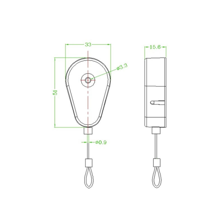Wholesale Retail Security Anti-Theft Pull Box for Jewelry Display  90cm Cable Water Drop Shape