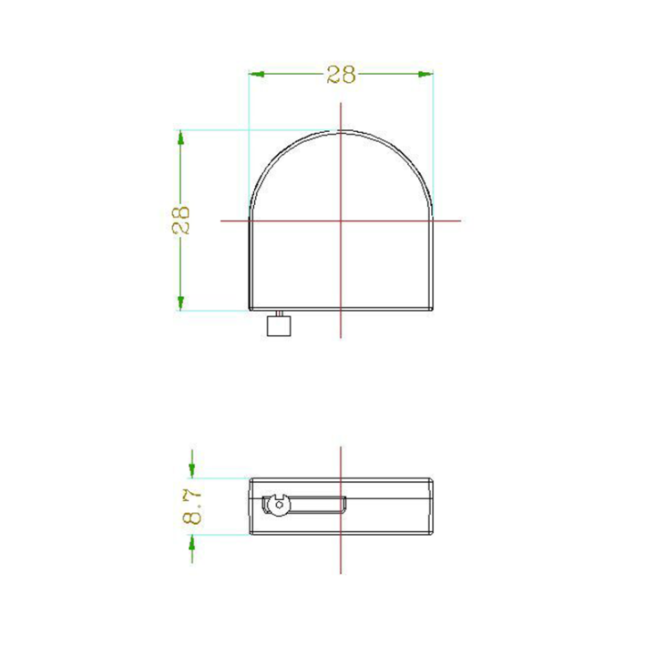 Arch-Shaped Light Weight Jewelry Display Security Pull Box 28*28mm With Steel Cable