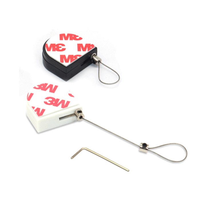 Arch-Shaped Light Weight Jewelry Display Security Pull Box 28*28mm With Steel Cable