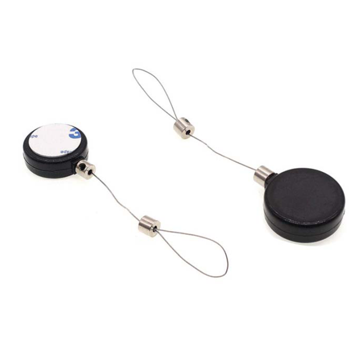 Round Black / White Mini Jewelry Security Pull Box With Custom Terminals For Small Business