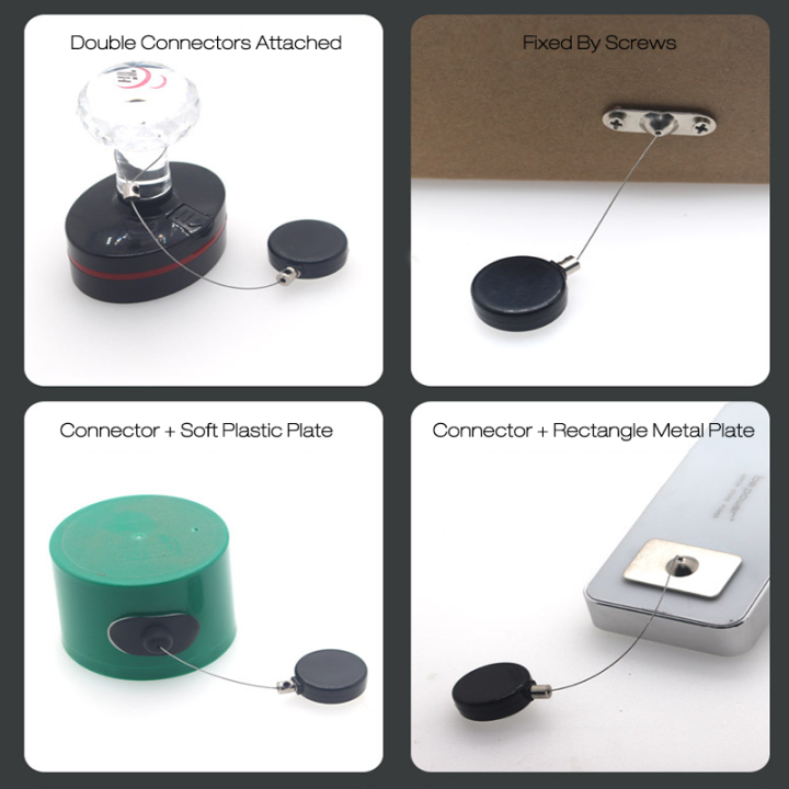 Round Black / White Mini Jewelry Security Pull Box With Custom Terminals For Small Business