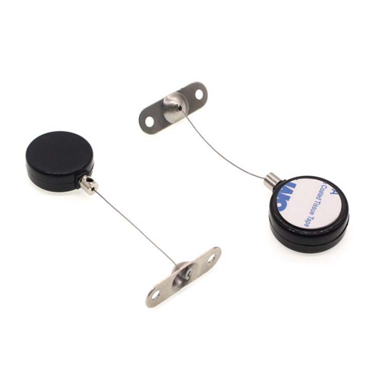 Round Black / White Mini Jewelry Security Pull Box With Custom Terminals For Small Business