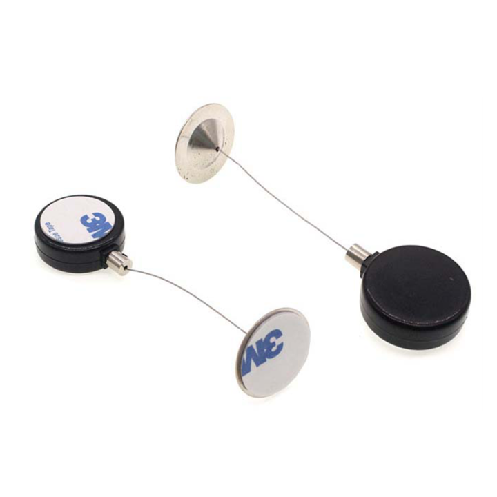 Round Black / White Mini Jewelry Security Pull Box With Custom Terminals For Small Business