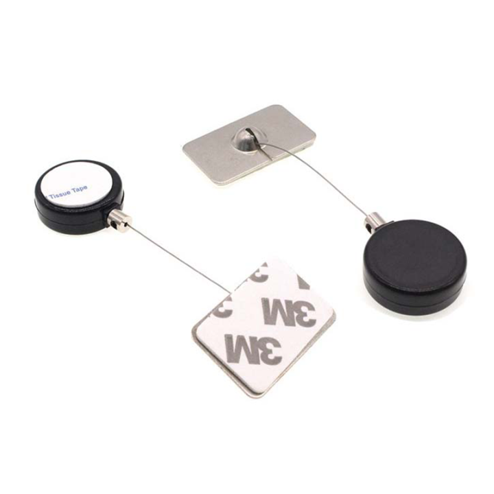 Round Black / White Mini Jewelry Security Pull Box With Custom Terminals For Small Business