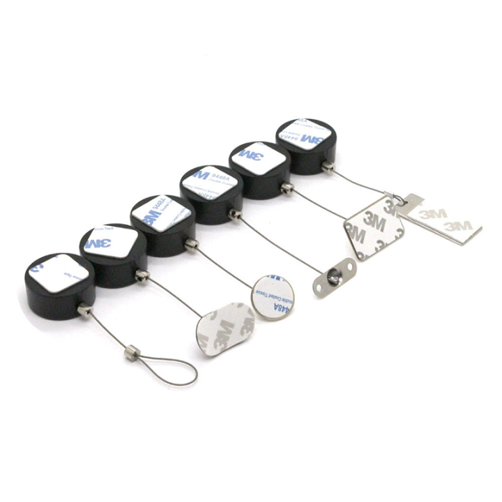 Supermarket Loss Prevention Recoilers For High-value Items Small Circle Pull Box ABS Plastic