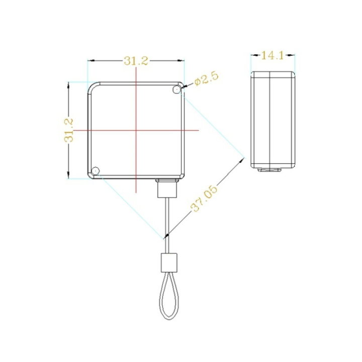 Mini ABS Merchandise Security Pull Box For Retail Counter Display Square Shape