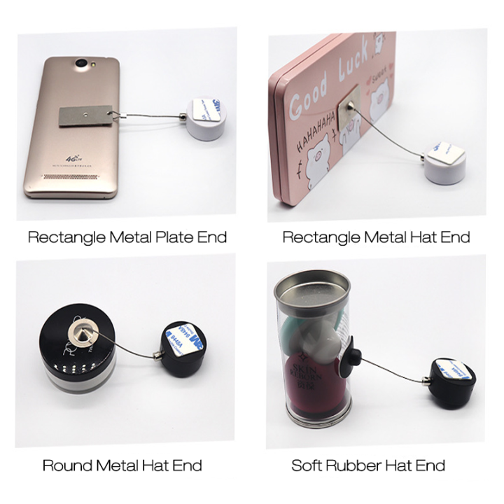 Supermarket Loss Prevention Recoilers For High-value Items Small Circle Pull Box ABS Plastic
