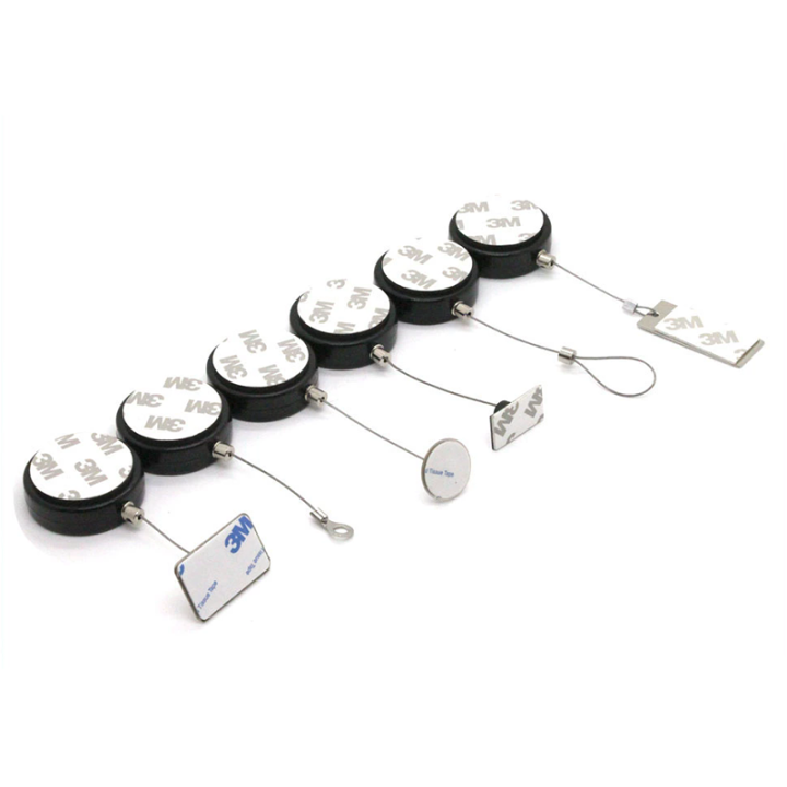 Retractable Round Security Display Pull Box With Different Ends For Retail Products Positioning Safety