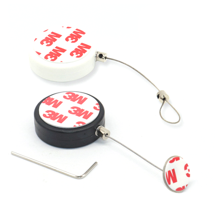 Retractable Round Security Display Pull Box With Different Ends For Retail Products Positioning Safety