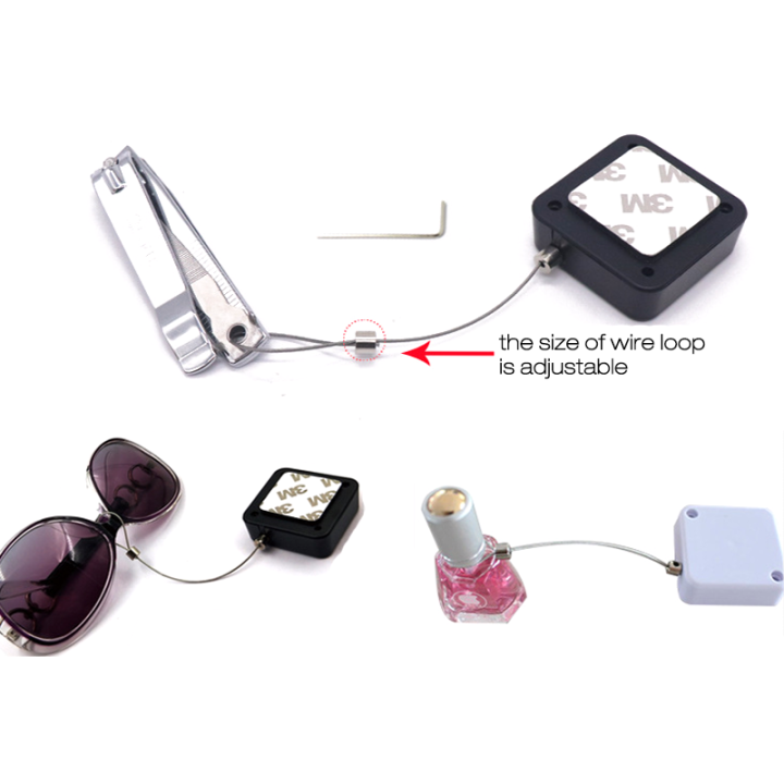 Extending Cable Inside Long Life Security Anti-theft Cable Box Tether For Ring Glasses Bracelet Display