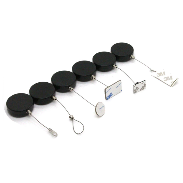 Retractable Round Security Display Pull Box With Different Ends For Retail Products Positioning Safety