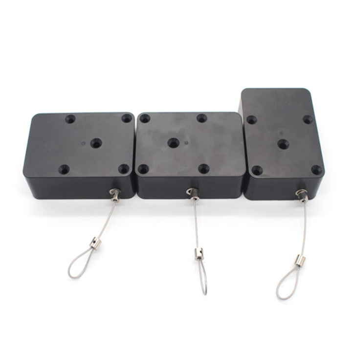 Cubic Shaped Black Retail Store Retractable Anti-theft Pull Box For Electronics & Jewelry Security