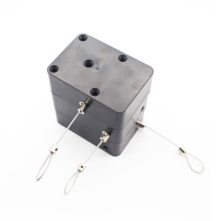 Cubic Shaped Black Retail Store Retractable Anti-theft Pull Box For Electronics & Jewelry Security