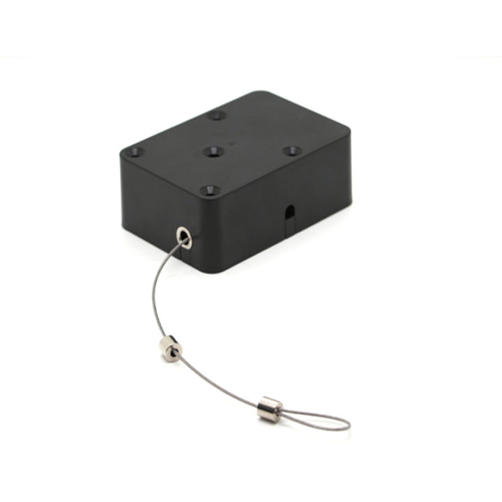 Cubic Shaped Black Retail Store Retractable Anti-theft Pull Box For Electronics & Jewelry Security