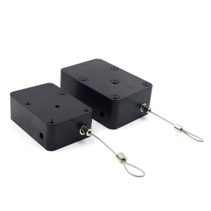 Wholesale retractable Anti-theft Pull Box From China Retail Security Tether Manufacturer Cuboid Black