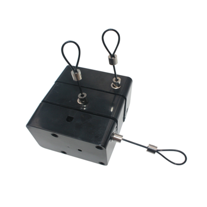 Cubic Shaped Black Retail Store Retractable Anti-theft Pull Box For Electronics & Jewelry Security