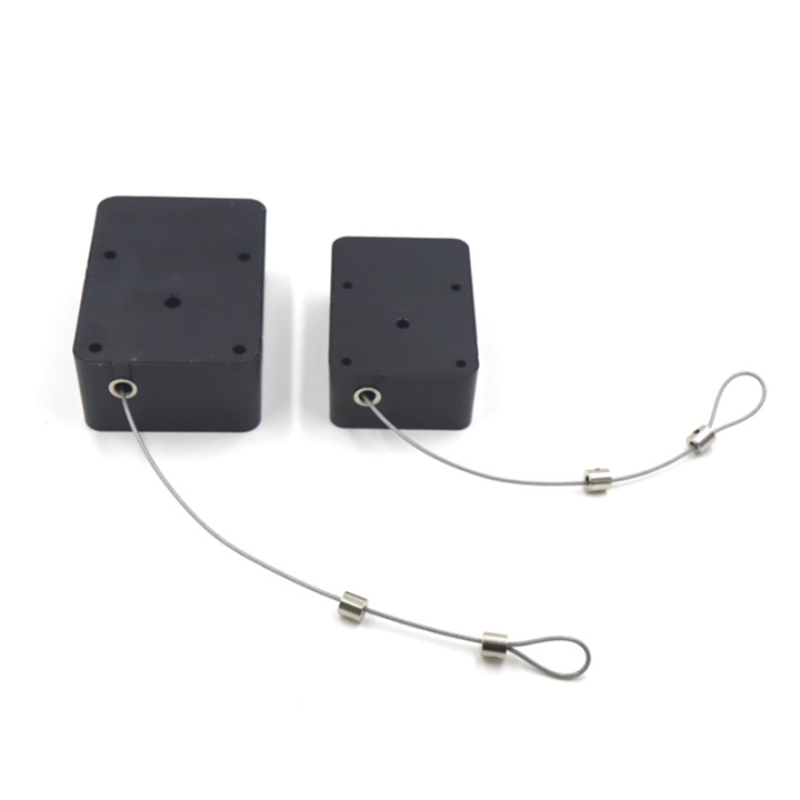 Wholesale retractable Anti-theft Pull Box From China Retail Security Tether Manufacturer Cuboid Black
