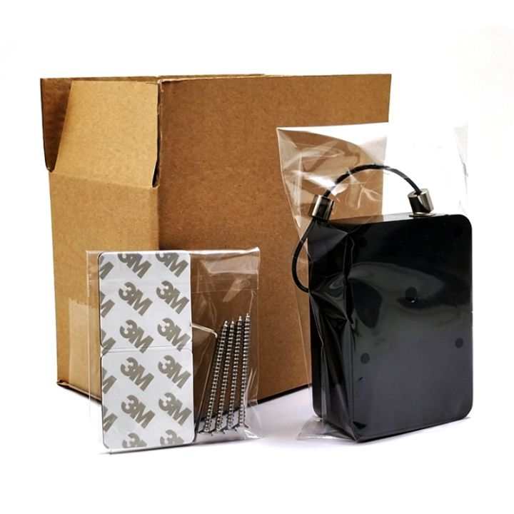 Wholesale retractable Anti-theft Pull Box From China Retail Security Tether Manufacturer Cuboid Black