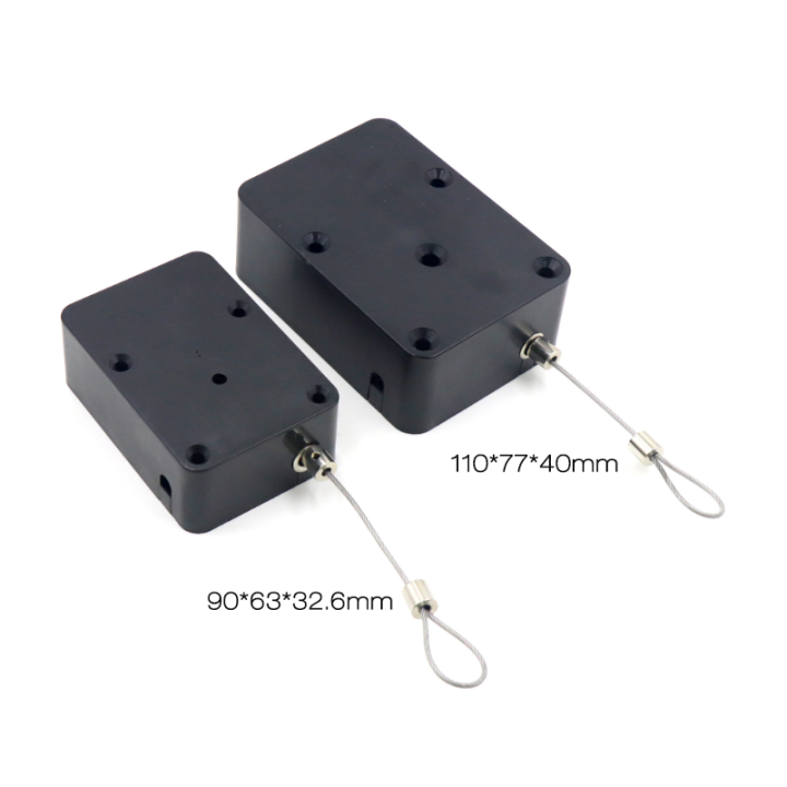 Wholesale retractable Anti-theft Pull Box From China Retail Security Tether Manufacturer Cuboid Black