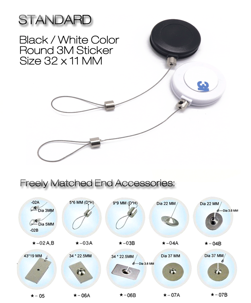 China Manufacture Small Round Plastic Security Pull Box With Steel Wire For Rings Display