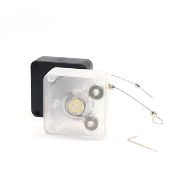 Secure Loss Prevention Black Heavy Duty Square ABS Pull Box With Cord Loop And Key For Retail Secure Loss Prevention Black Heavy Duty Square ABS Pull Box With Cord Loop And Key For Retail Security Tether,Anti Theft Security Cable,Retractable Pull Box,Pull Box Recoiler,retail security pull box