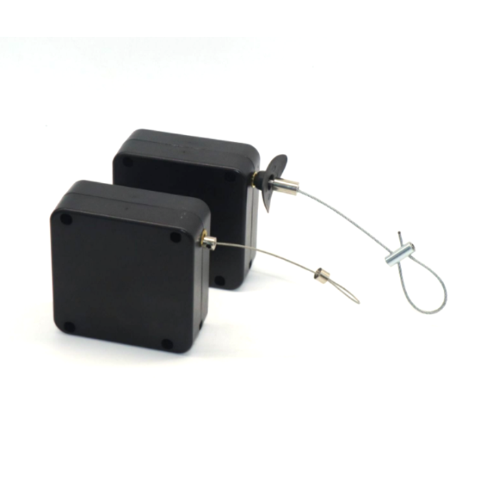 Secure Loss Prevention Black Heavy Duty Square ABS Pull Box With Cord Loop And Key For Retail Secure Loss Prevention Black Heavy Duty Square ABS Pull Box With Cord Loop And Key For Retail Security Tether,Anti Theft Security Cable,Retractable Pull Box,Pull Box Recoiler,retail security pull box