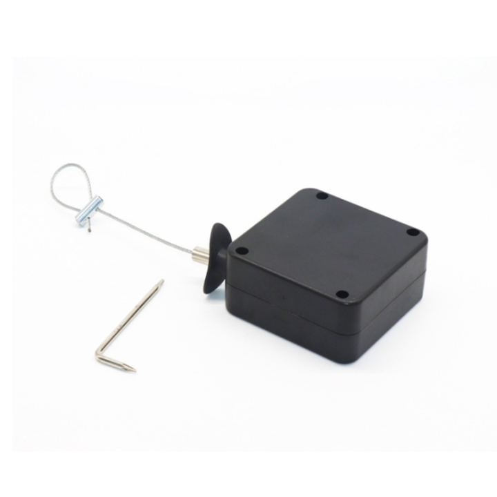 Secure Loss Prevention Black Heavy Duty Square ABS Pull Box With Cord Loop And Key For Retail Secure Loss Prevention Black Heavy Duty Square ABS Pull Box With Cord Loop And Key For Retail Security Tether,Anti Theft Security Cable,Retractable Pull Box,Pull Box Recoiler,retail security pull box