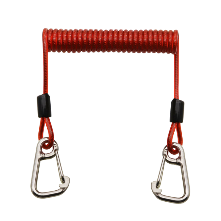Deluxe Expandable 1.5M Anti-lost Safety Spring Coil Cable Tool Lanyard For Attaching Stainless Steel Simple Hooks Bearing 100KG Deluxe Expandable 1.5M Anti-lost Safety Spring Coil Cable Tool Lanyard For Attaching Stainless Steel Simple Hooks Bearing 100KG scuba diving coil lanyard,spiral fishing lanyard,coil tool lanyard,coil spring lanyard,steel coil lanyard