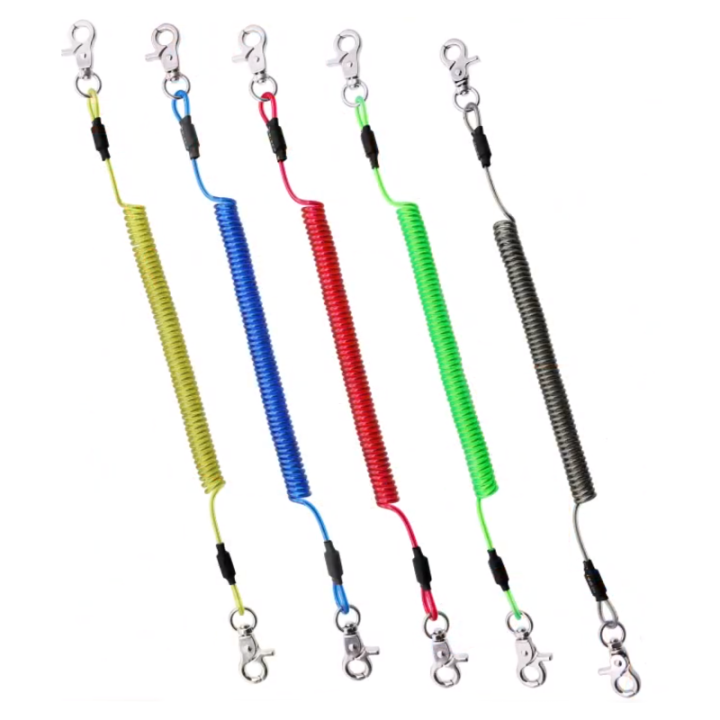 Retractable Coiled Bungee Gear Tether Green Spiral Retaining Cables For Fishing Rod Safety Retractable Coiled Bungee Gear Tether Green Spiral Retaining Cables For Fishing Rod Safety finshing rod coil lanyard,coiled cable lanyard,adjustable lanyards,fishing coiled lanyard,spiral retaining cables