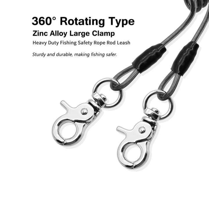 2 Meter Superior O Clip Ends Clear Black Flexible Fishing Safety Coiled Lanyard Prevent Rod Dropping 2 Meter Superior O Clip Ends Clear Black Flexible Fishing Safety Coiled Lanyard Prevent Rod Dropping steel coiled cable,retractable tool lanyard,elastic spring lanyard,stretch coil lanyard,spring tool lanyard