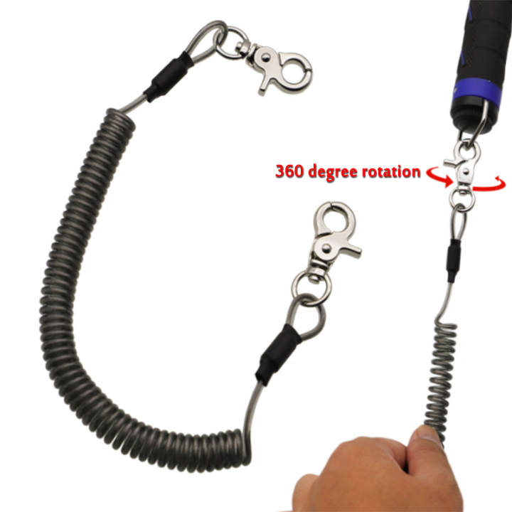 2 Meter Superior O Clip Ends Clear Black Flexible Fishing Safety Coiled Lanyard Prevent Rod Dropping 2 Meter Superior O Clip Ends Clear Black Flexible Fishing Safety Coiled Lanyard Prevent Rod Dropping steel coiled cable,retractable tool lanyard,elastic spring lanyard,stretch coil lanyard,spring tool lanyard