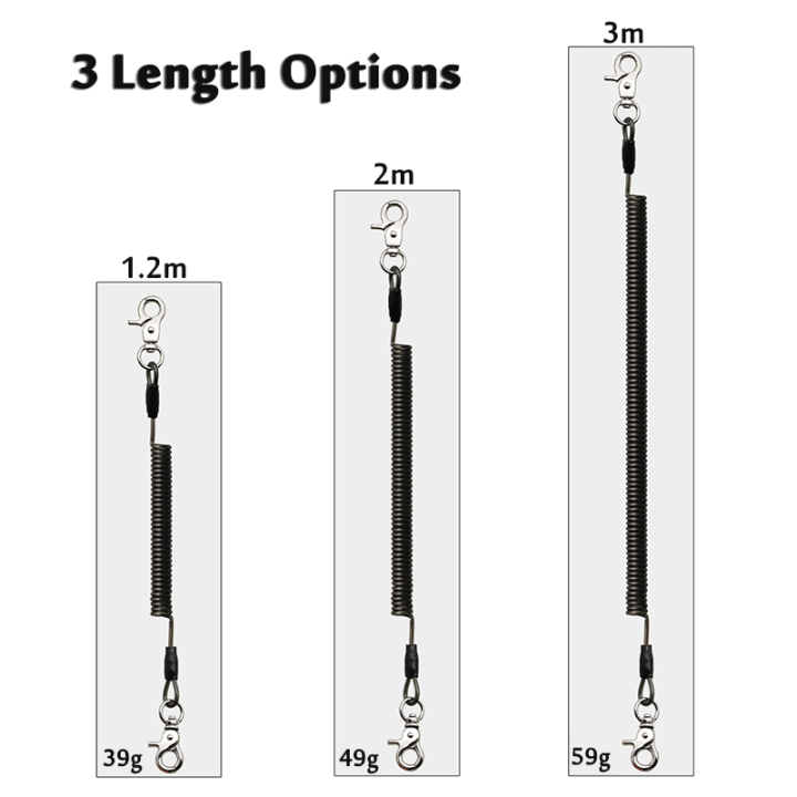 2 Meter Superior O Clip Ends Clear Black Flexible Fishing Safety Coiled Lanyard Prevent Rod Dropping 2 Meter Superior O Clip Ends Clear Black Flexible Fishing Safety Coiled Lanyard Prevent Rod Dropping steel coiled cable,retractable tool lanyard,elastic spring lanyard,stretch coil lanyard,spring tool lanyard