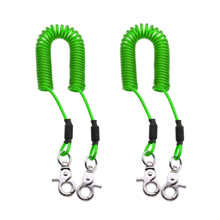 Retractable Coiled Bungee Gear Tether Green Spiral Retaining Cables For Fishing Rod Safety Retractable Coiled Bungee Gear Tether Green Spiral Retaining Cables For Fishing Rod Safety finshing rod coil lanyard,coiled cable lanyard,adjustable lanyards,fishing coiled lanyard,spiral retaining cables